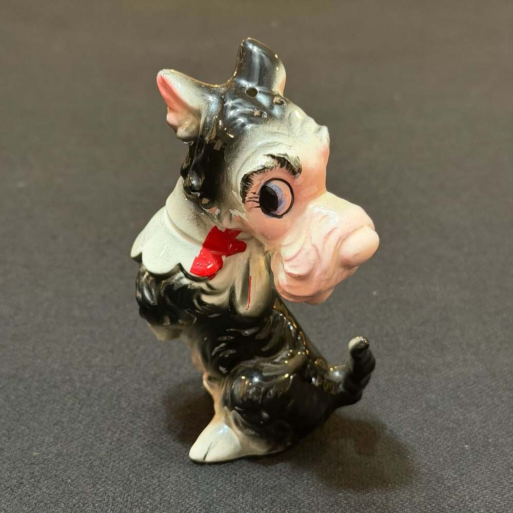 Vintage Ceramic Scottie Dog Salt Shaker Figurine